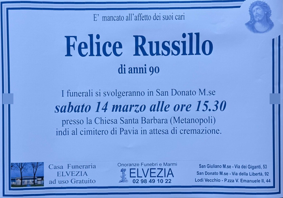 Necrologio di Felice Russillo