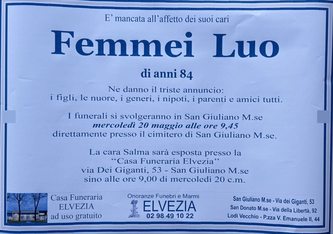 Ritratto di Femmei Luo