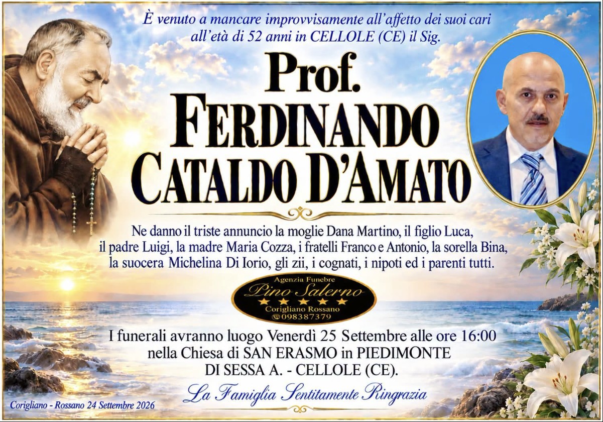 Necrologio di Ferdinando Cataldo D'Amato