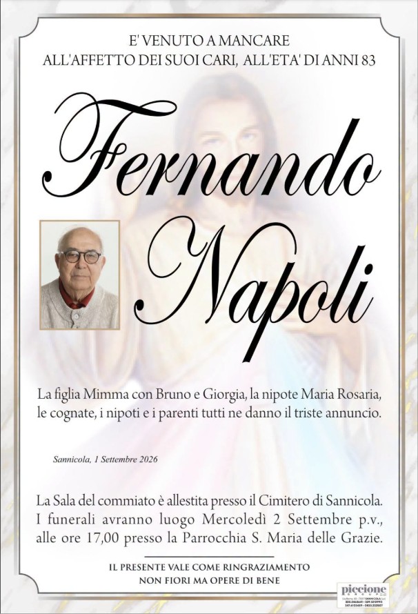 Necrologio di Fernando Napoli