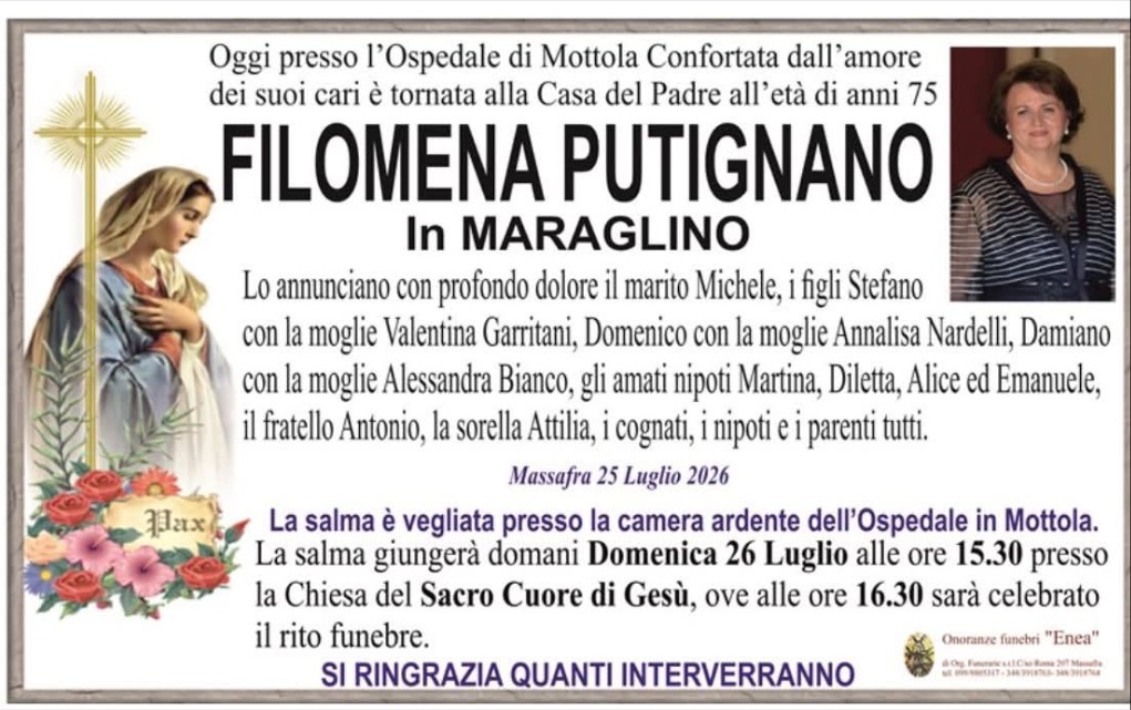 Necrologio di Filomena Putignano