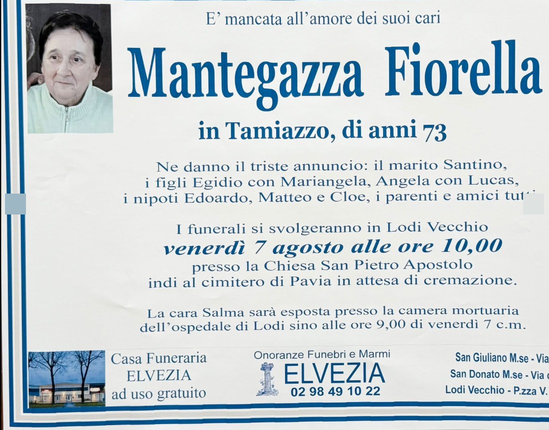 Necrologio di Fiorella Mantegazza
