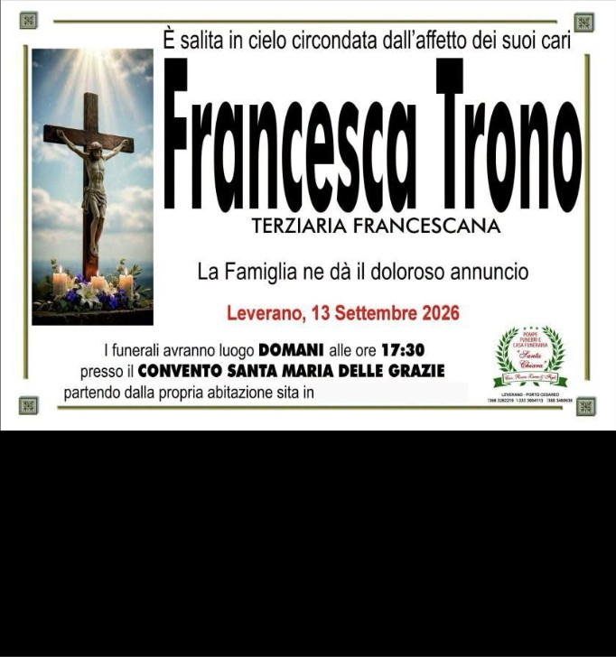 Necrologio di Francesca Trono