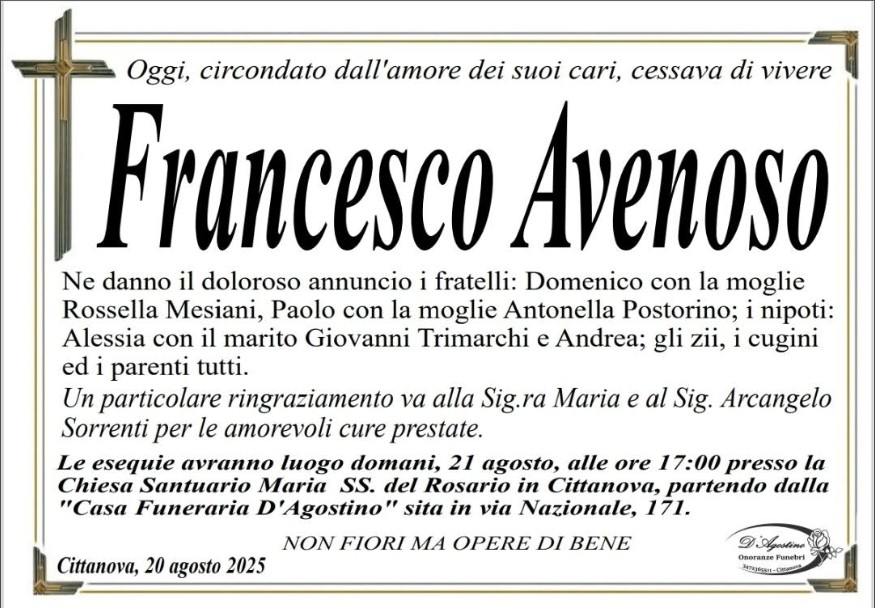 Ritratto di Francesco Avenoso