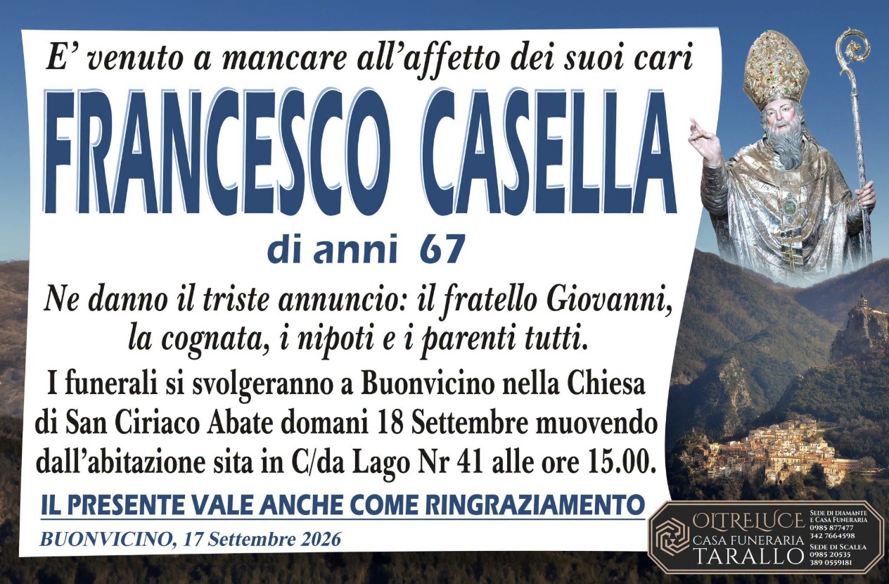 Necrologio di Francesco Casella
