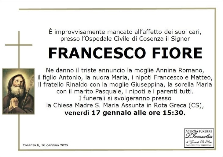 Necrologio di Francesco Fiore