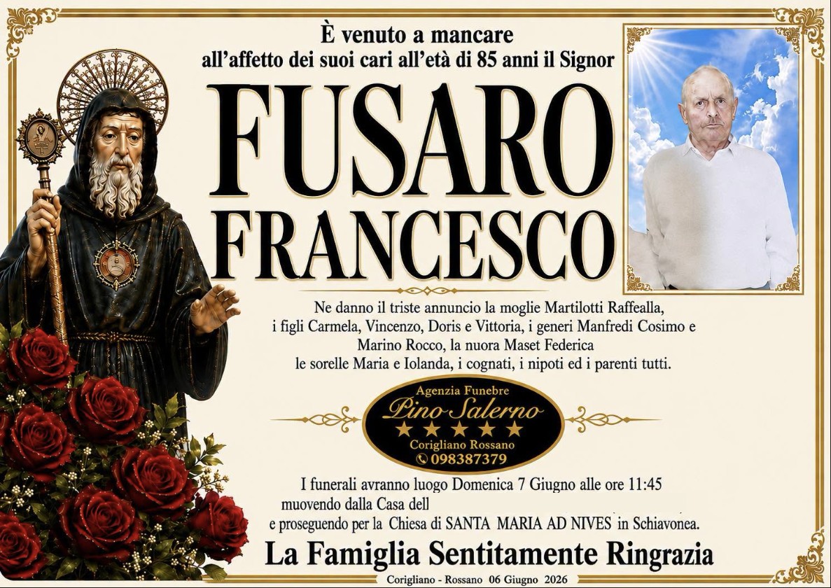 Necrologio di Francesco Fusaro