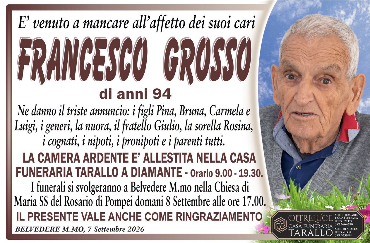 Necrologio di Francesco Grosso