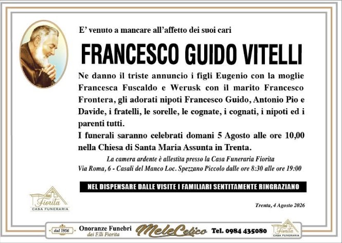 Necrologio di Francesco Guido Vitelli