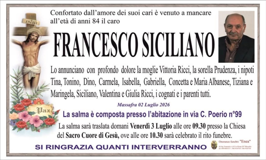 Necrologio di Francesco Siciliano