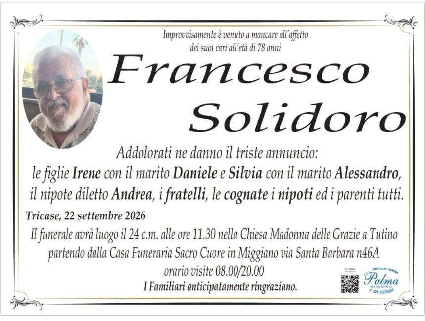 Necrologio di Francesco Solidoro