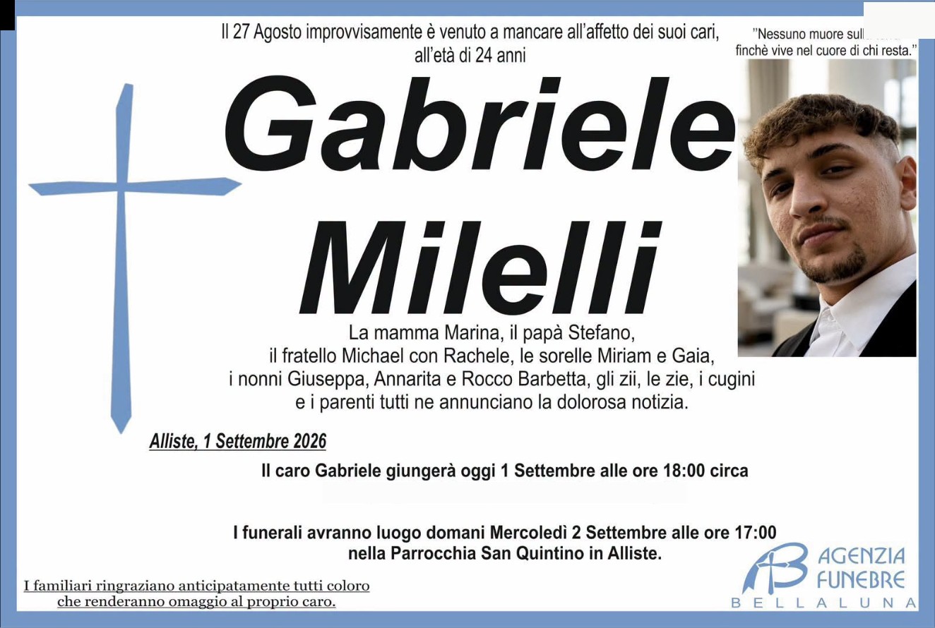 Necrologio di Gabriele Milelli