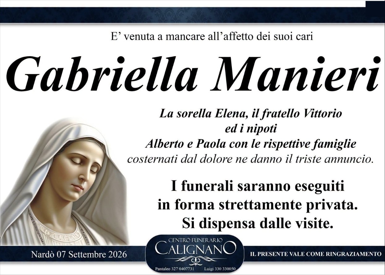 Necrologio di Gabriella Manieri