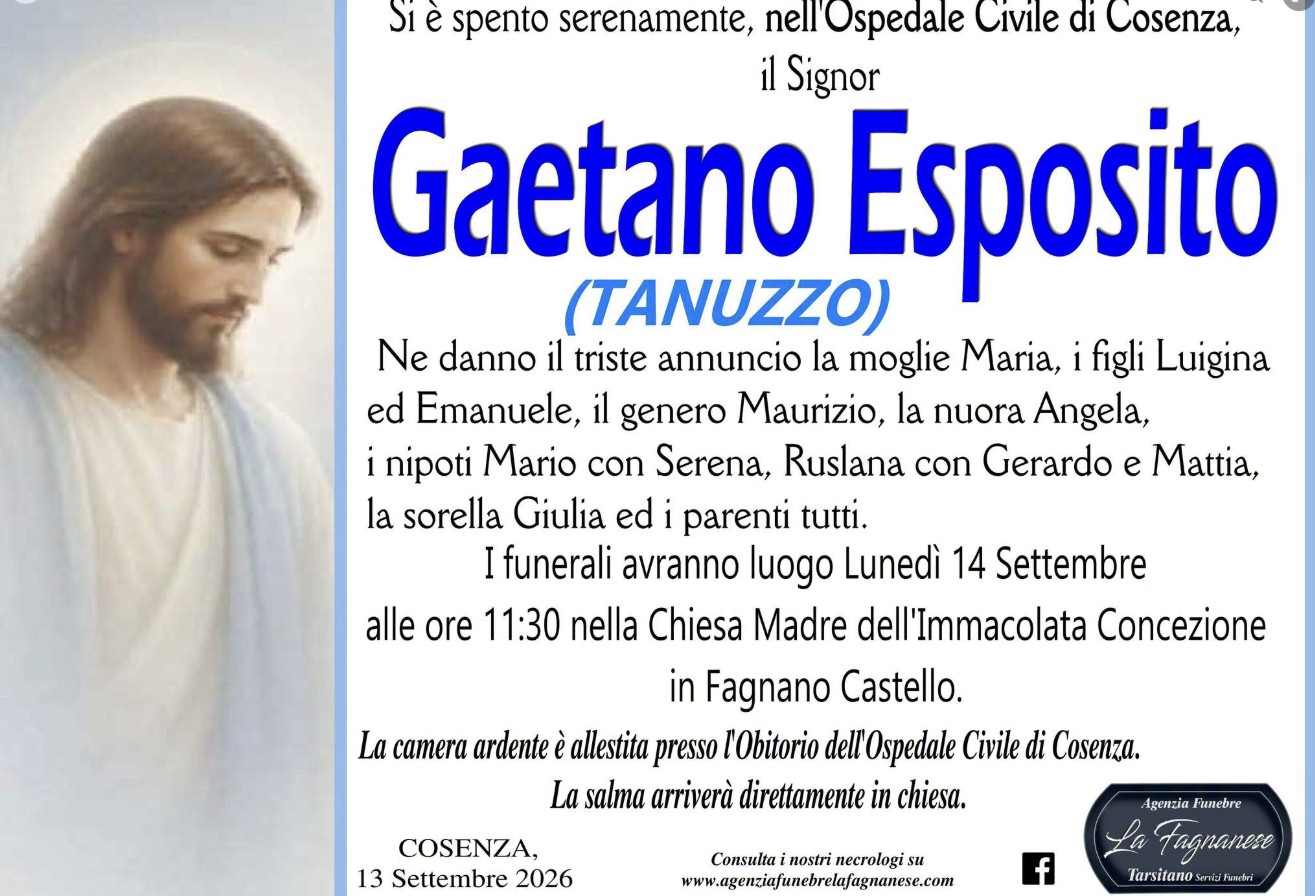 Necrologio di Gaetano Esposito