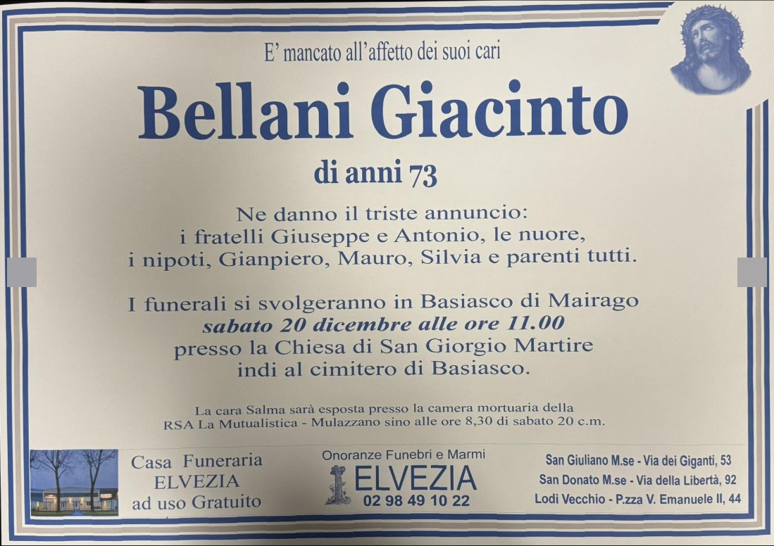 Necrologio di Giacinto Bellani