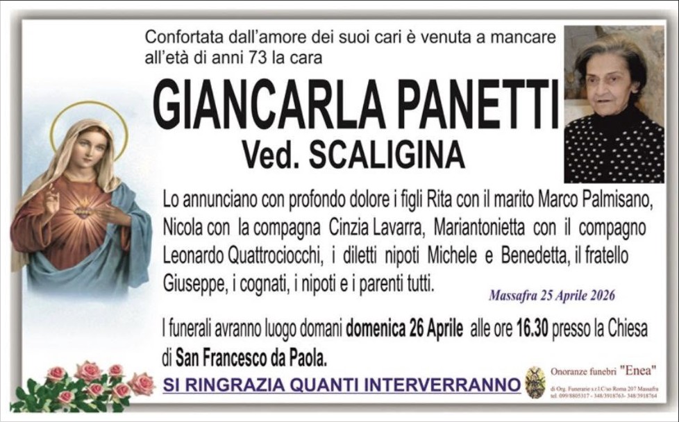 Necrologio di Giancarla Panetti