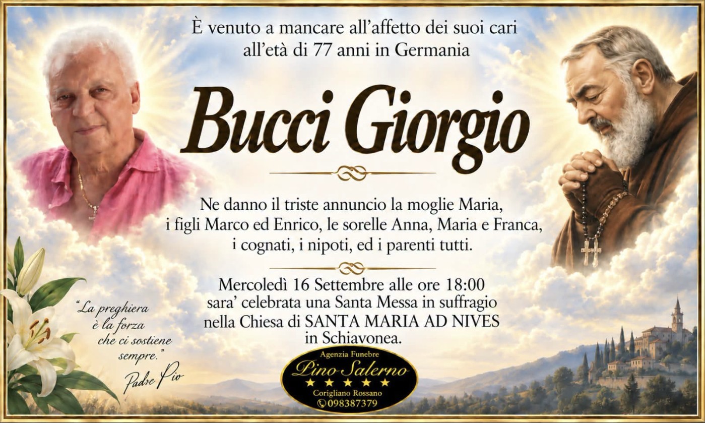 Necrologio di Giorgio Bucci