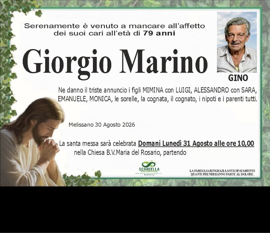 Necrologio di Giorgio Marino