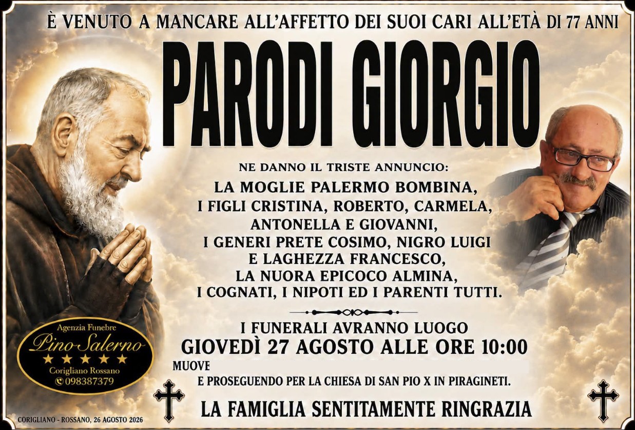 Necrologio di Giorgio Parodi