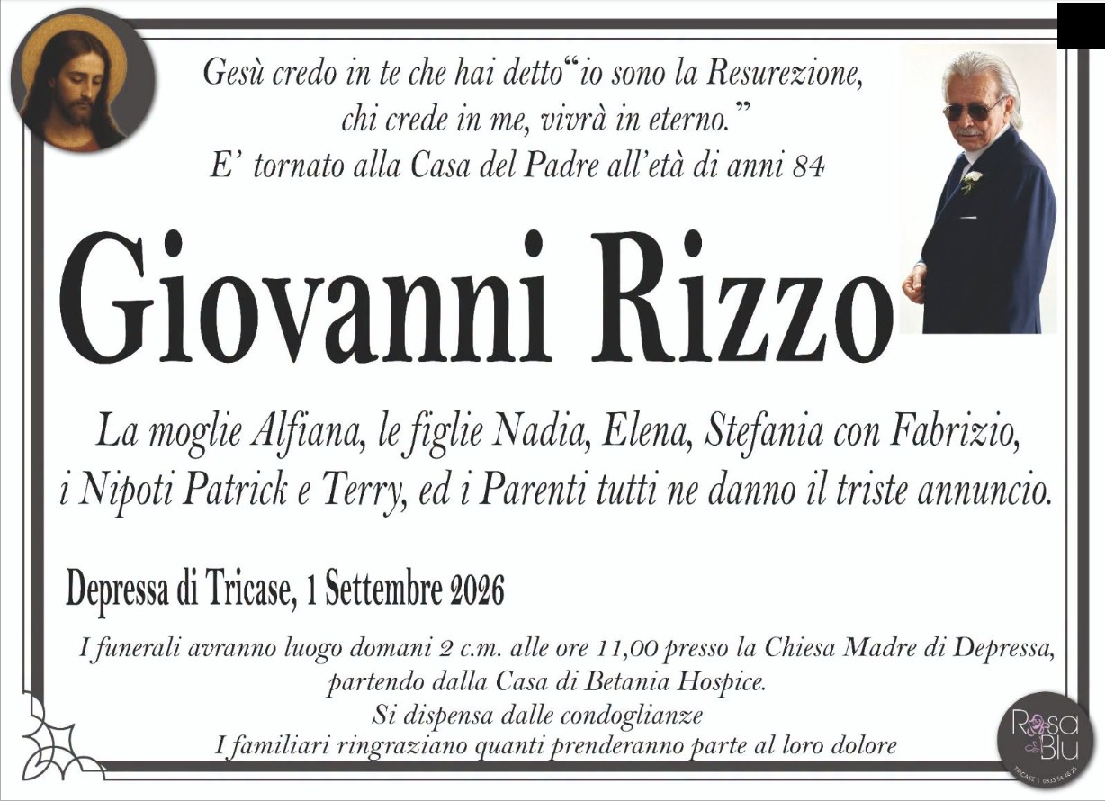 Necrologio di Giovanni Rizzo