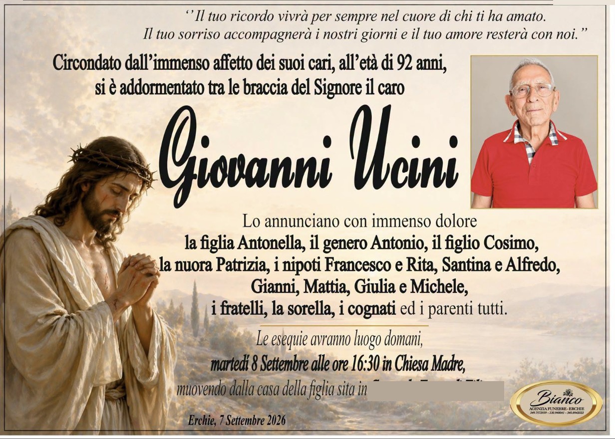 Necrologio di Giovanni Ucini