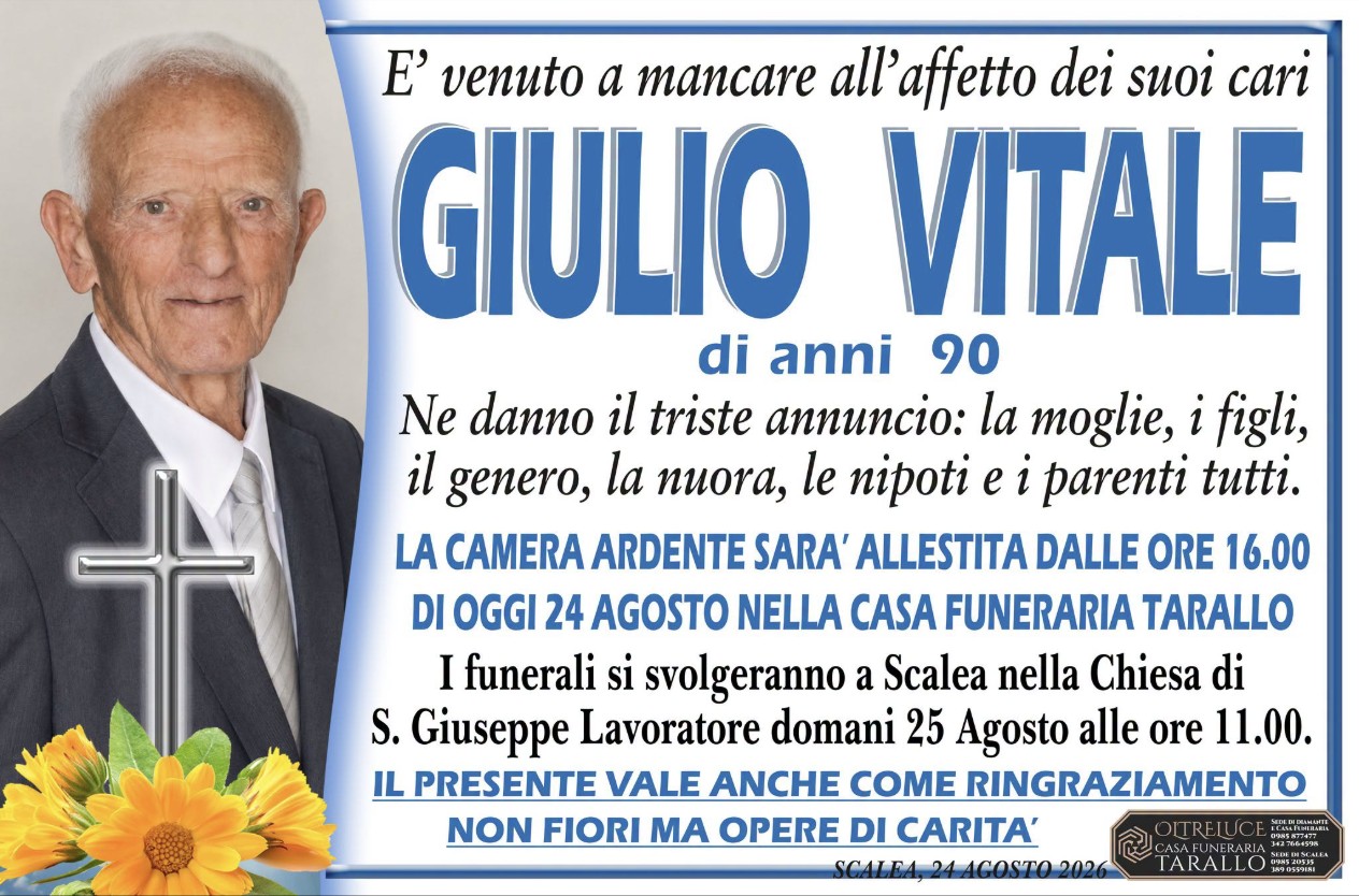 Necrologio di Giulio Vitale