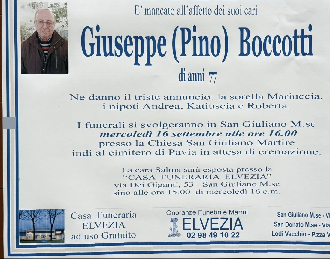 Necrologio di Giuseppe Boccotti
