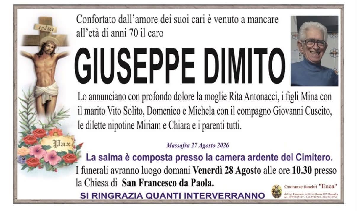 Necrologio di Giuseppe Dimito