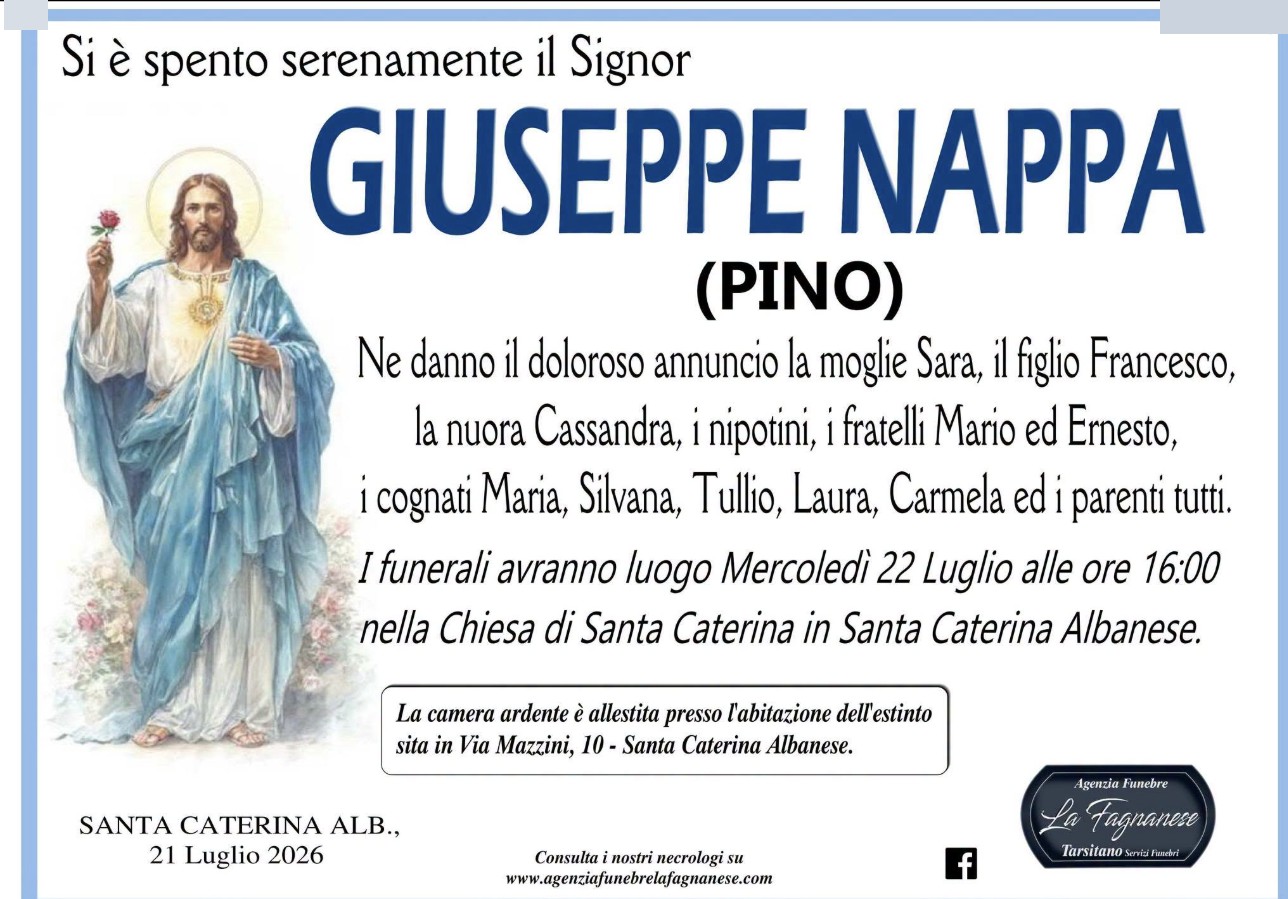 Necrologio di Giuseppe Nappa