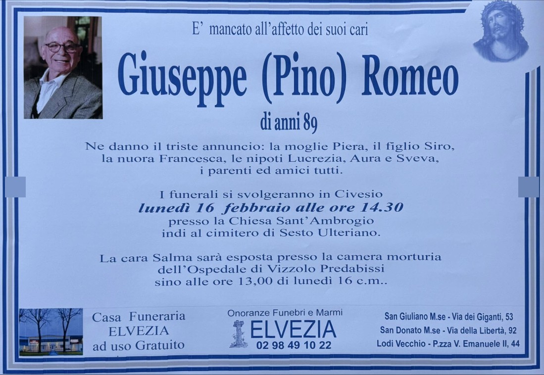 Necrologio di Giuseppe Romeo