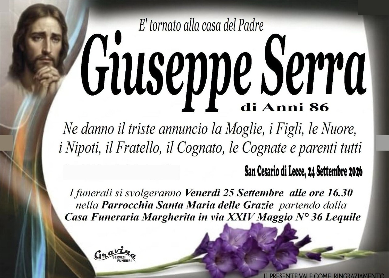 Necrologio di Giuseppe Serra