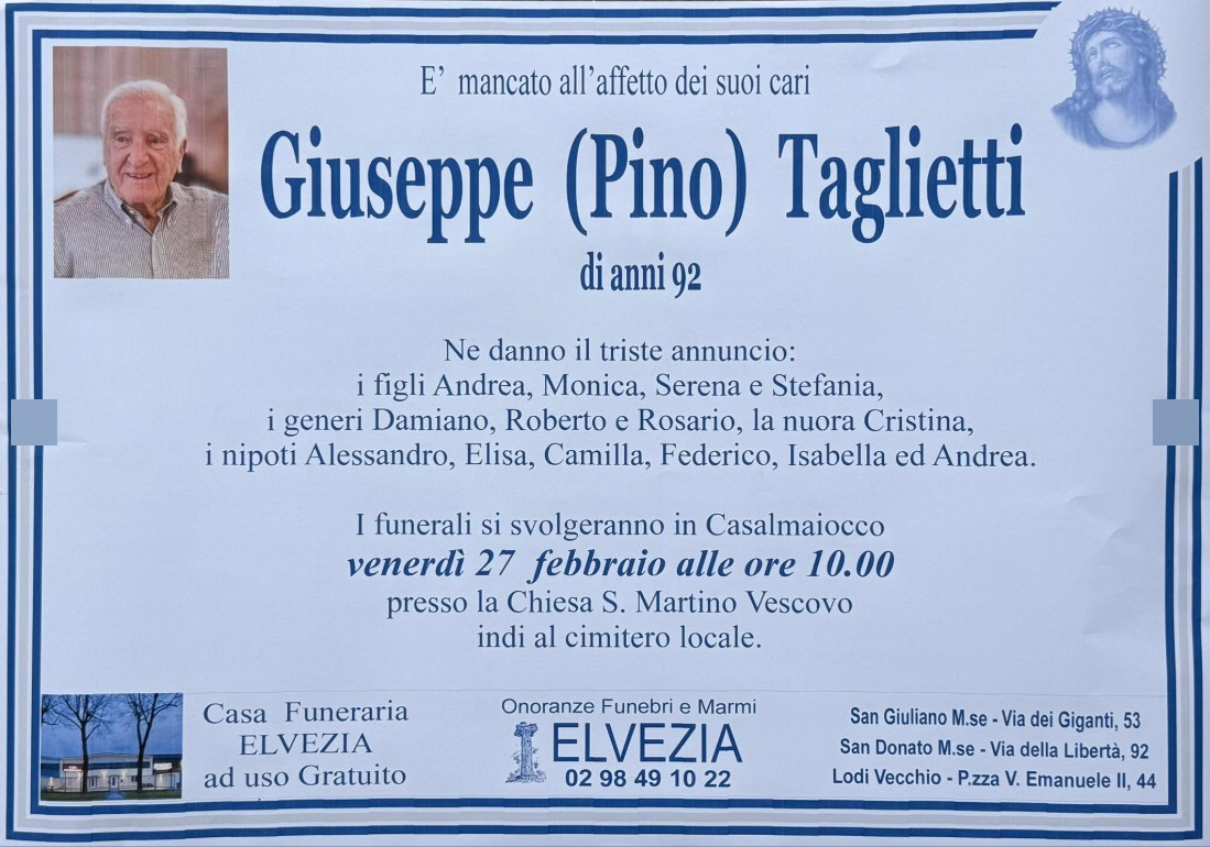Necrologio di Giuseppe Taglietti