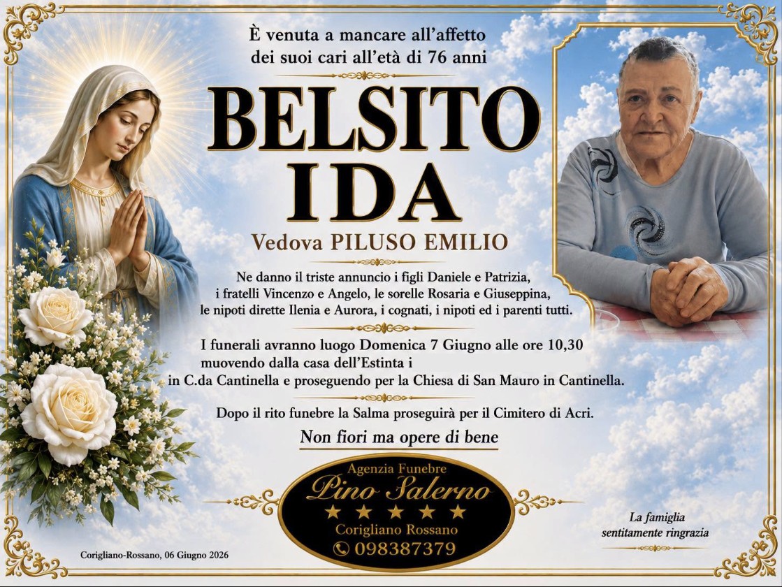 Necrologio di Ida Belsito