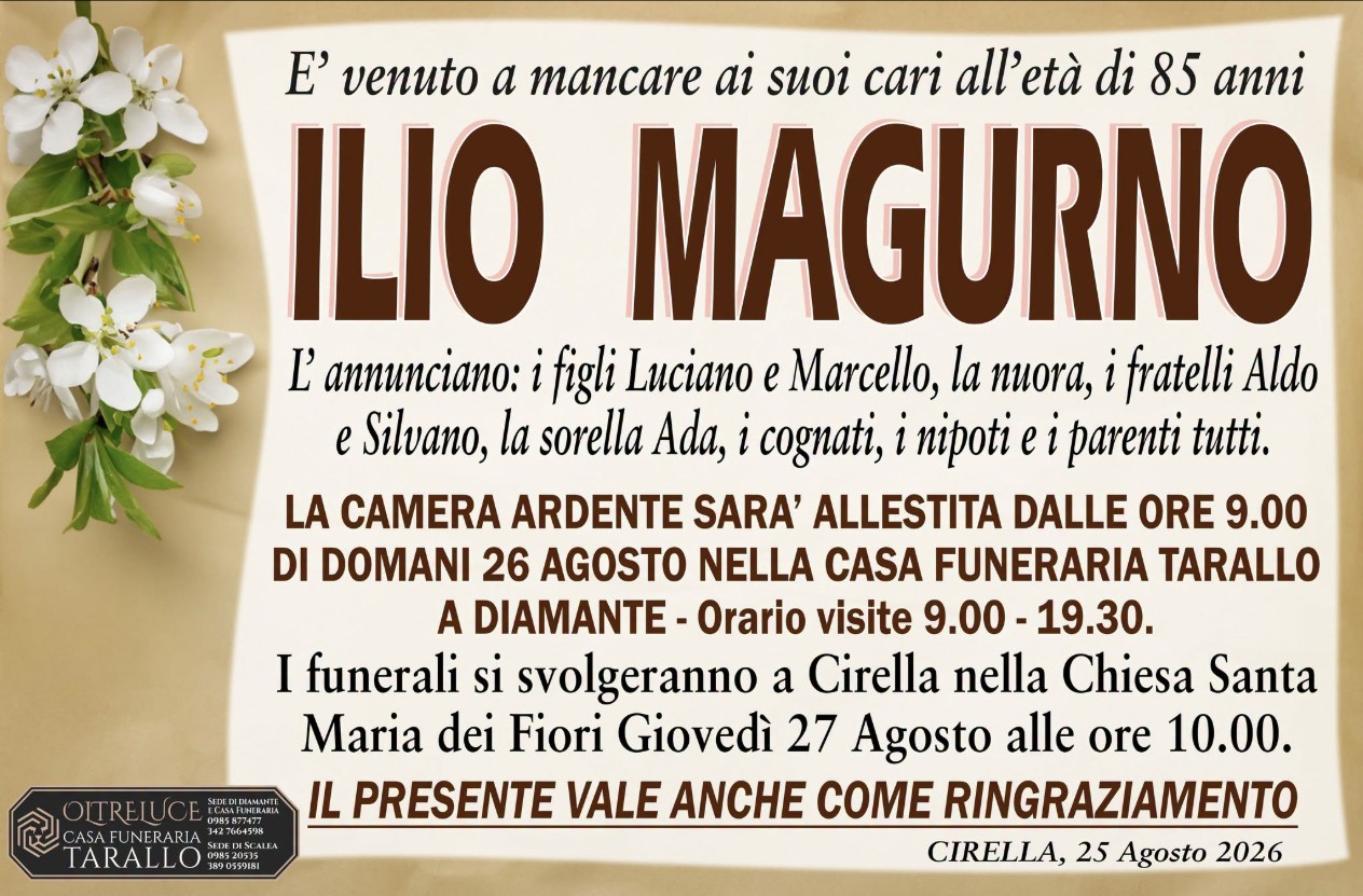 Necrologio di Ilio Magurno