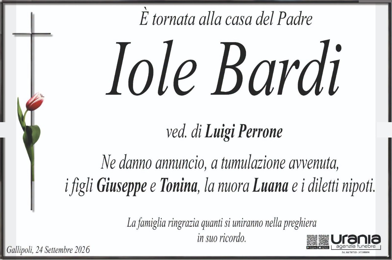 Necrologio di Iole Bardi