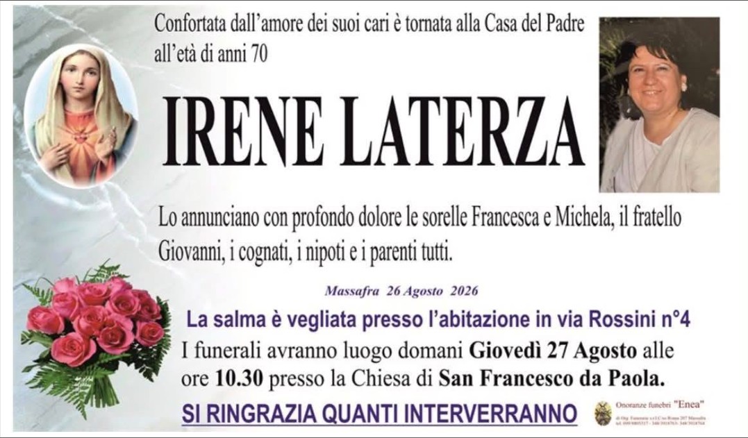 Necrologio di Irene Laterza
