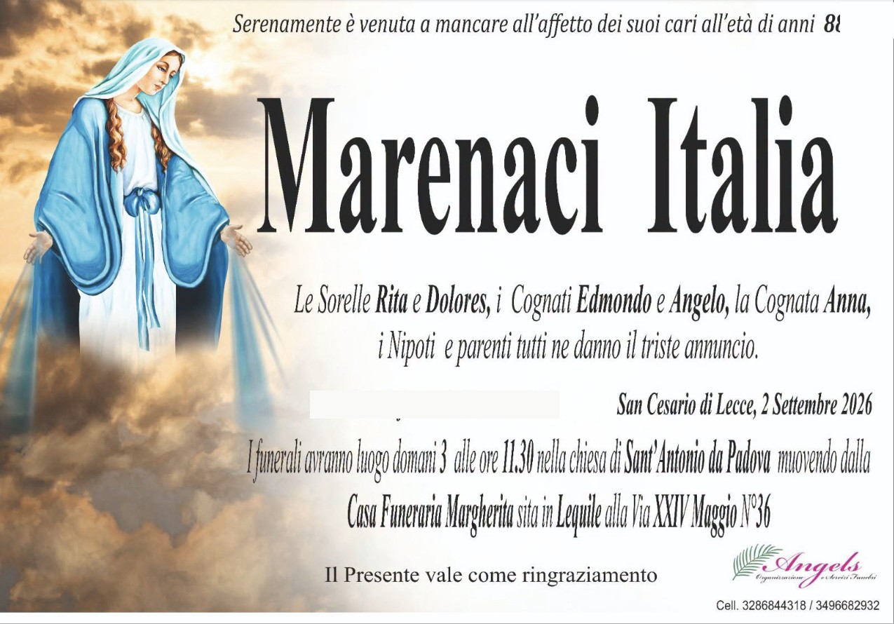 Necrologio di Italia Marenaci