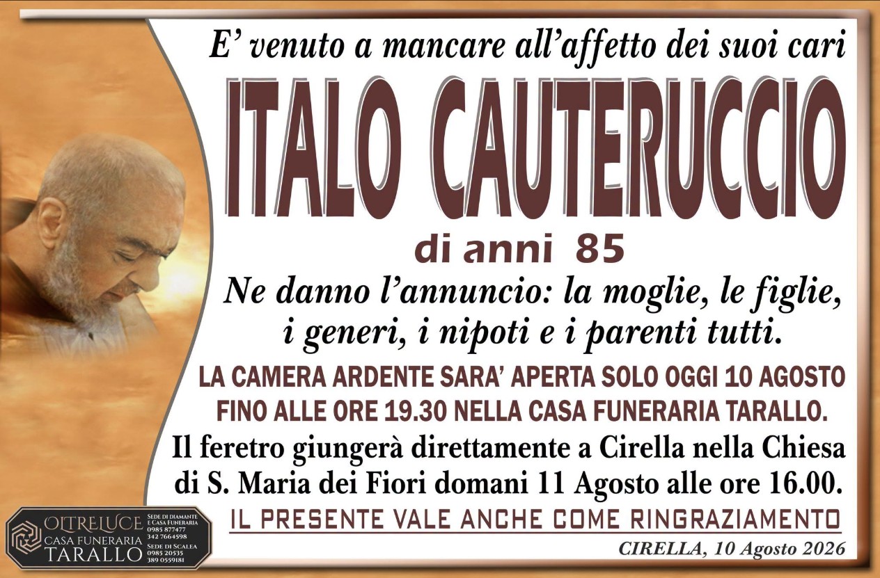 Necrologio di Italo Cauteruccio