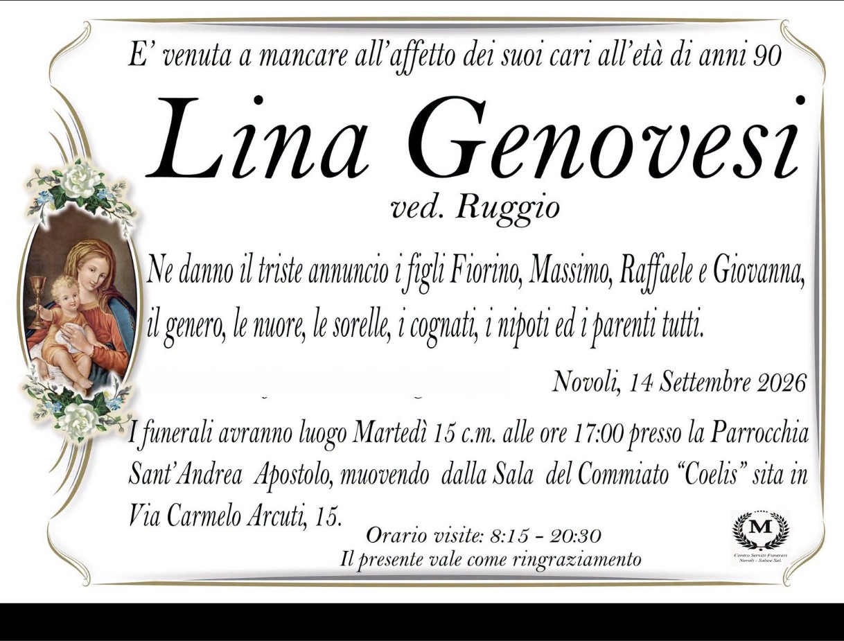 Necrologio di Lina Genovesi