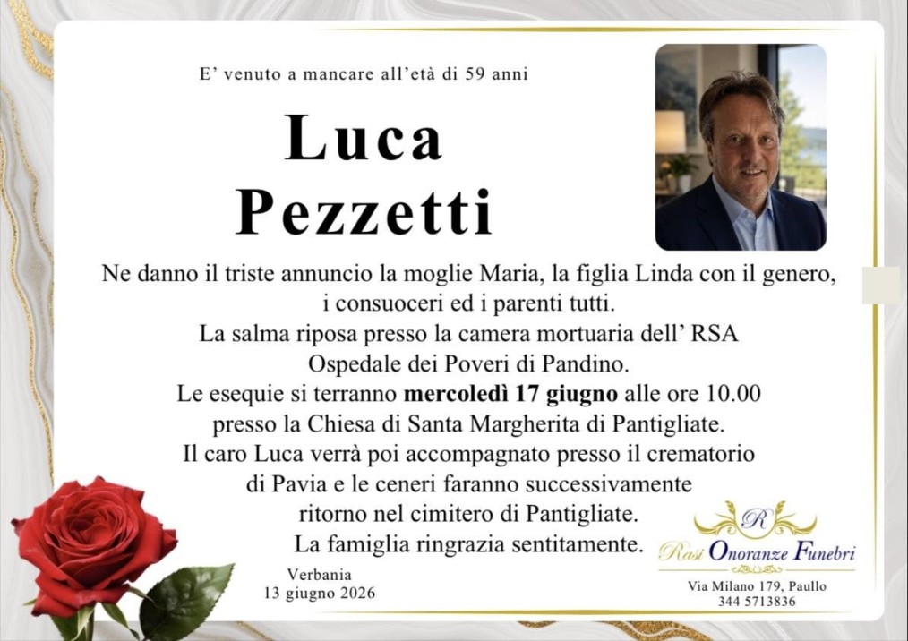 Necrologio di Luca Pezzetti