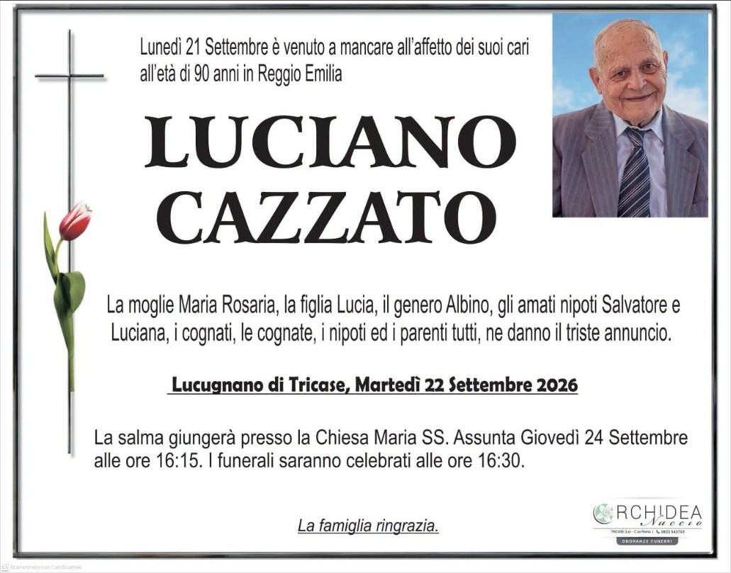 Necrologio di Luciano Cazzato