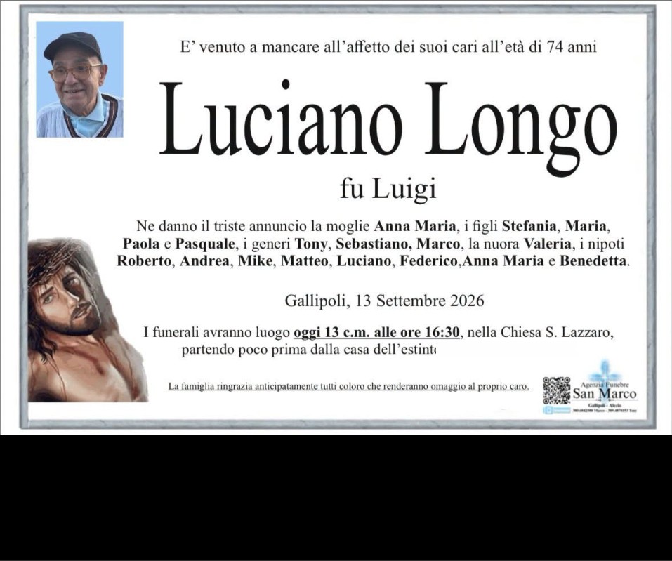 Necrologio di Luciano Longo