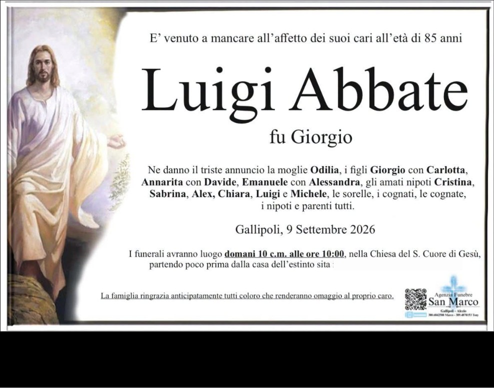 Necrologio di Luigi Abbate