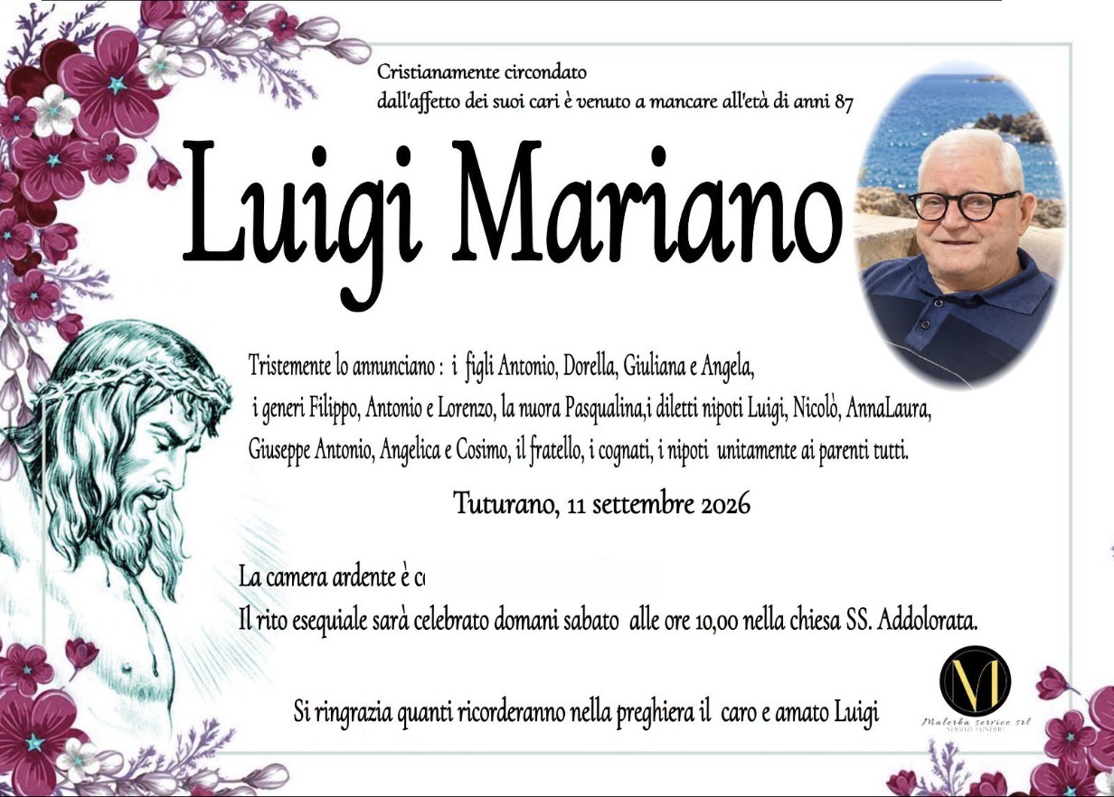 Necrologio di Luigi Mariano