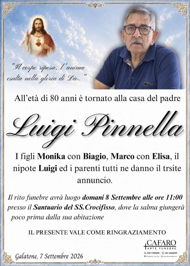Necrologio di Luigi Pinnella