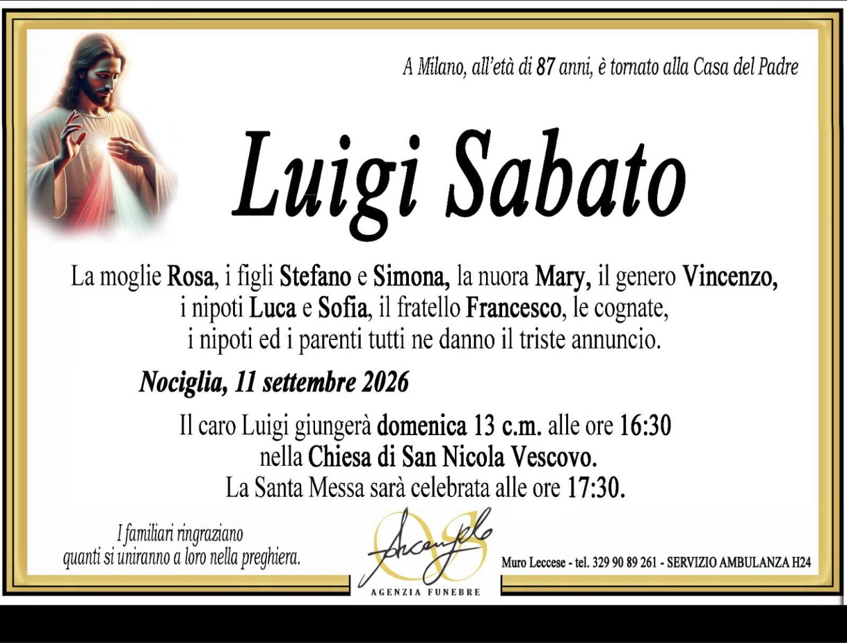 Necrologio di Luigi Sabato