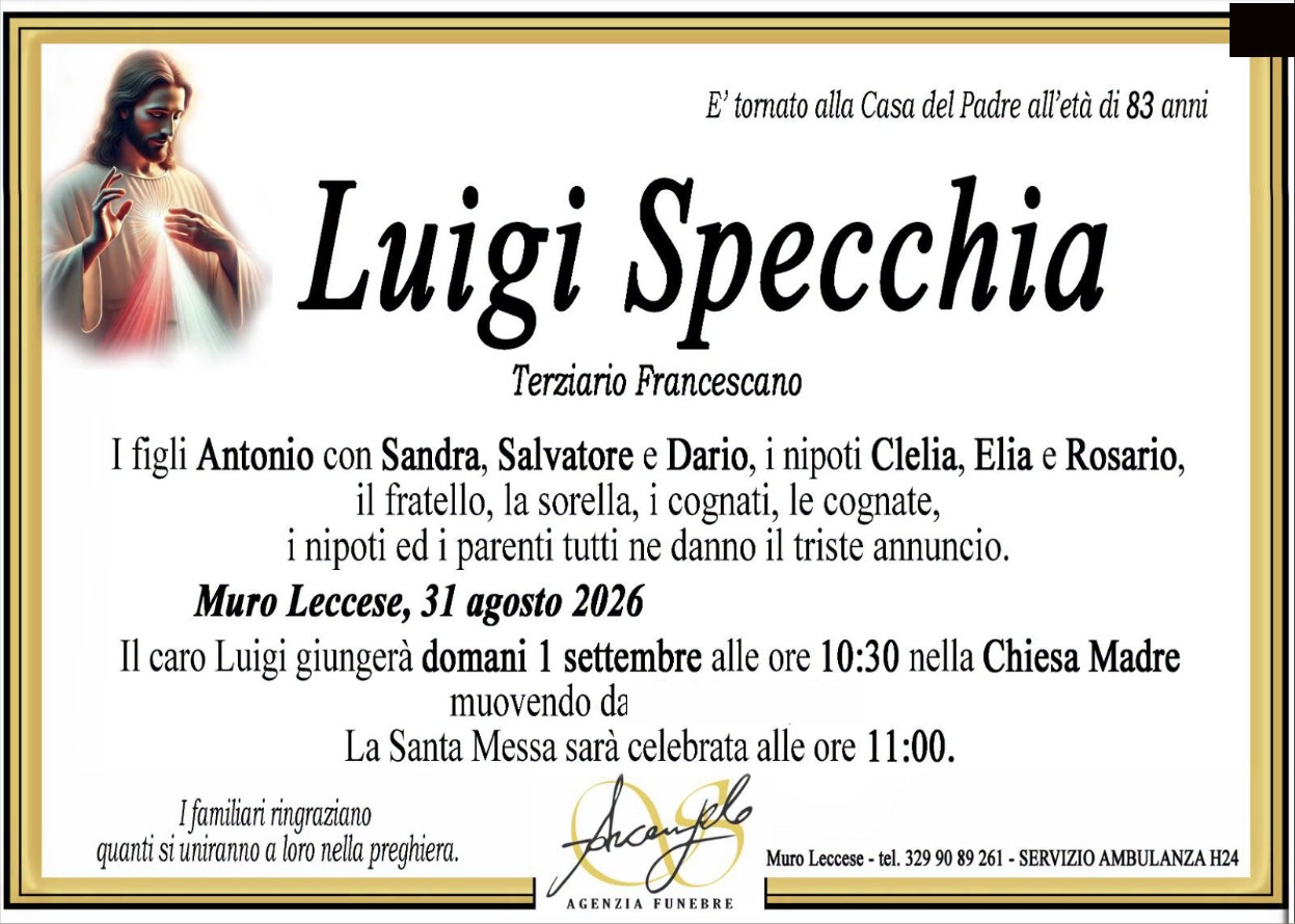Necrologio di Luigi Specchia