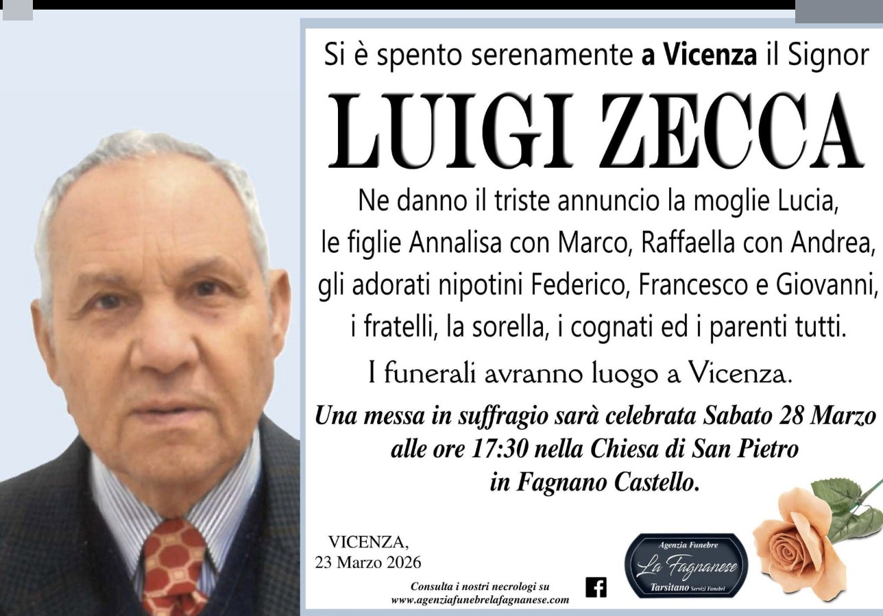 Necrologio di Luigi Zecca