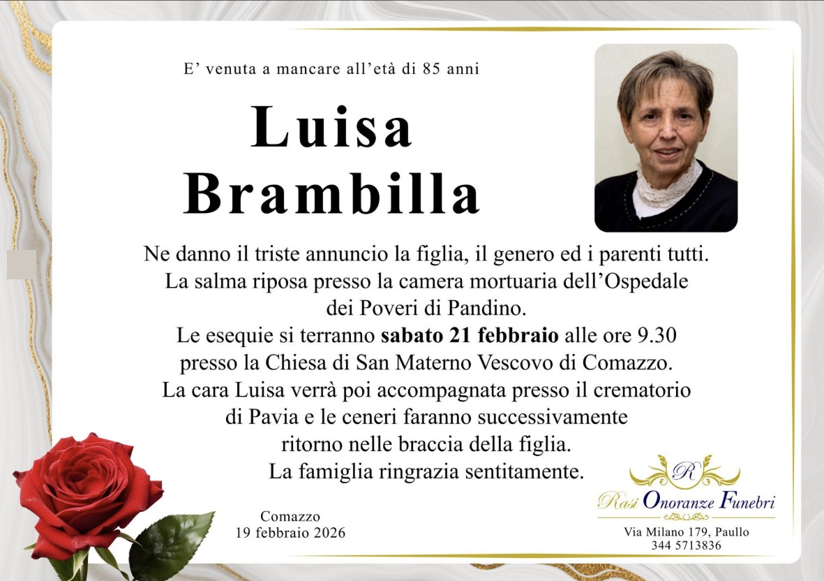 Necrologio di Luisa Brambilla