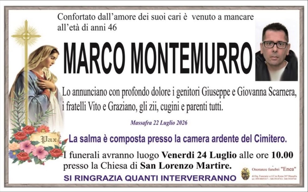 Necrologio di Marco Montemurro